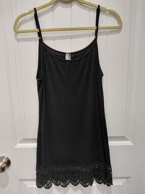 Monoreno Black Lace Trim Chemise Slip #0724